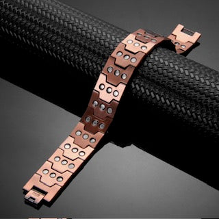 Pure Copper Men's High Quality Wristband with X3 Strength Neodymium Magnets