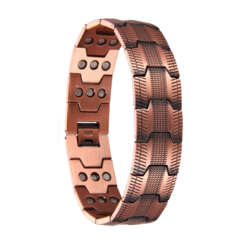 Pure Copper Men's High Quality Wristband with X3 Strength Neodymium Magnets
