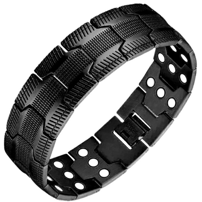 Mens High Quality Black Copper Wristband with X3 Strength Neodymium Magnets